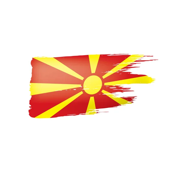 Σημαία πΓΔΜ, διανυσματική απεικόνιση σε λευκό φόντο. — Διανυσματικό Αρχείο