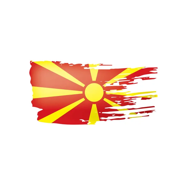 Bandera de Macedonia, ilustración vectorial sobre fondo blanco. — Archivo Imágenes Vectoriales