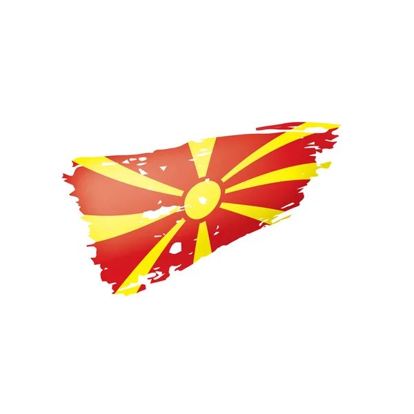 Bandera de Macedonia, ilustración vectorial sobre fondo blanco. — Archivo Imágenes Vectoriales