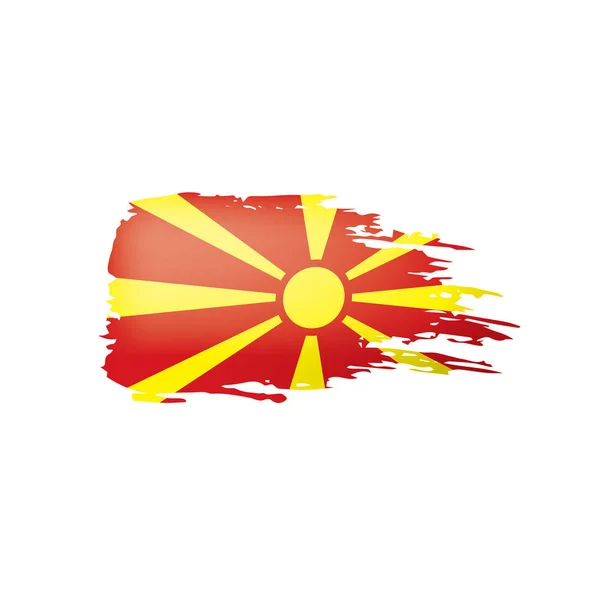 Bandera de Macedonia, ilustración vectorial sobre fondo blanco. — Vector de stock