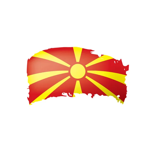 Beyaz arka planda Makedonya bayrağı ve vektör illüstrasyonu. — Stok Vektör