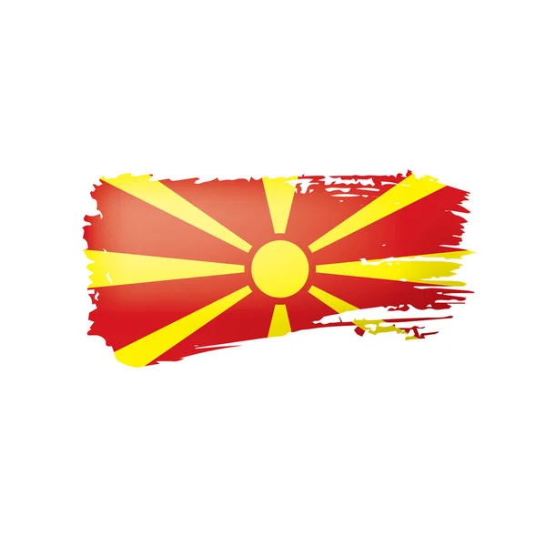 Bandera de Macedonia, ilustración vectorial sobre fondo blanco. — Vector de stock