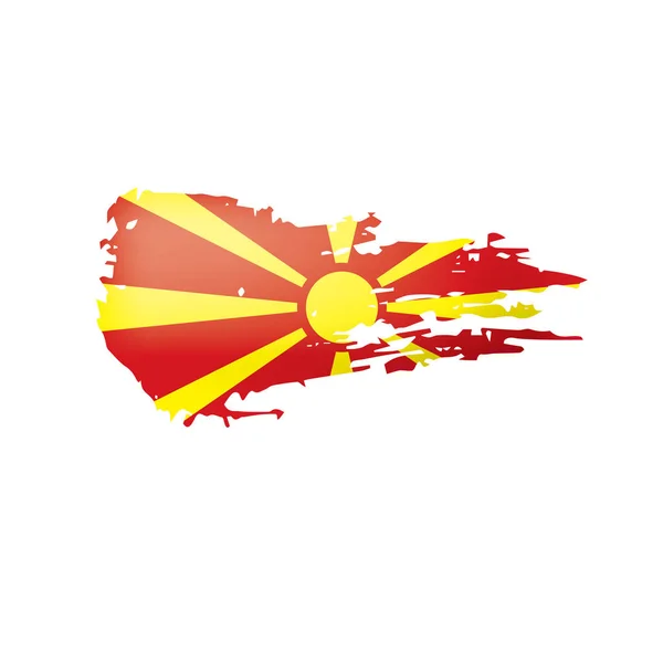 Bandera de Macedonia, ilustración vectorial sobre fondo blanco. — Vector de stock