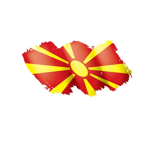 Bandera de Macedonia, ilustración vectorial sobre fondo blanco. — Vector de stock