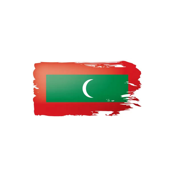 Maldív-szigetek zászló, vektor illusztráció fehér alapon. — Stock Vector