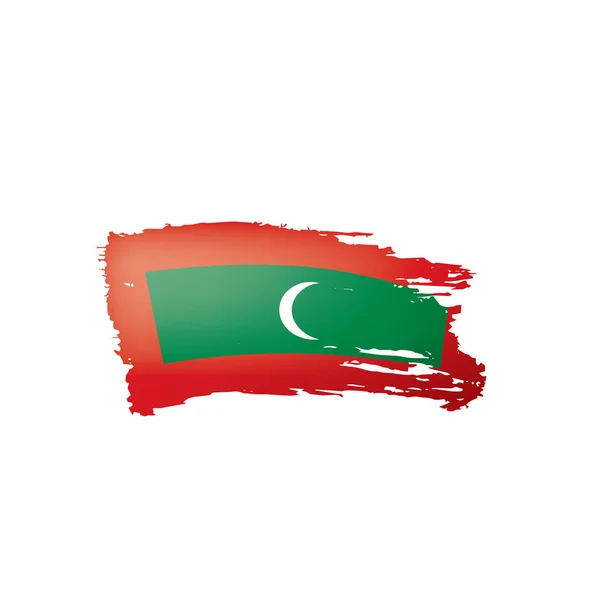 马尔代夫国旗，白色背景上的矢量说明. — 图库矢量图片
