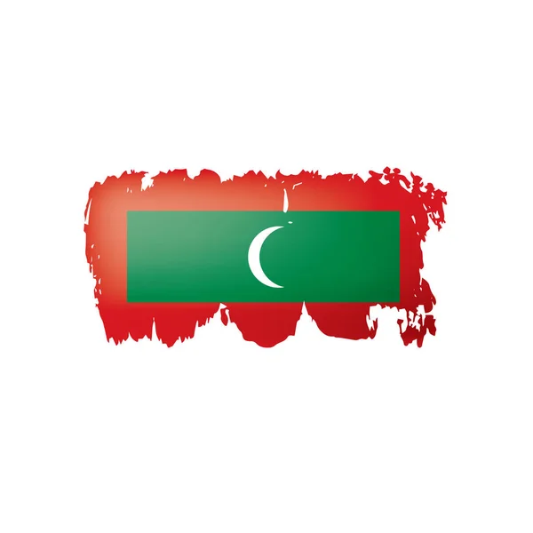 Flagge der Malediven, Vektorabbildung auf weißem Hintergrund. — Stockvektor