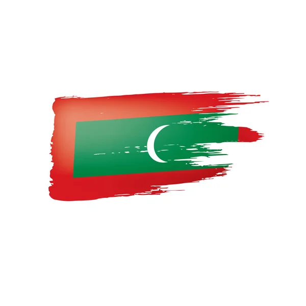 Flagge der Malediven, Vektorabbildung auf weißem Hintergrund. — Stockvektor