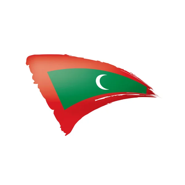 Maldív-szigetek zászló, vektor illusztráció fehér alapon. — Stock Vector