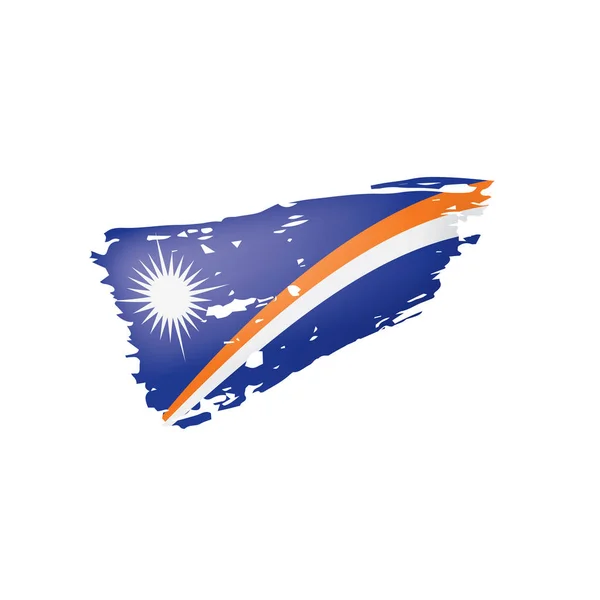 马绍尔群岛国旗，白色背景上的矢量插图. — 图库矢量图片