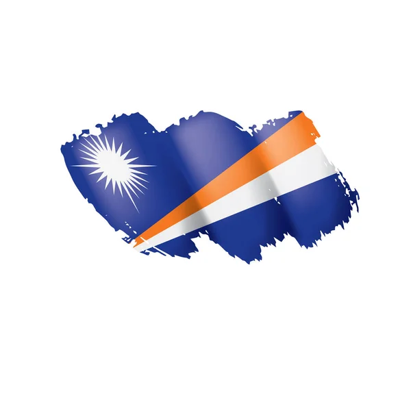 Marshall Islands flag, illustrazione vettoriale su sfondo bianco. — Vettoriale Stock