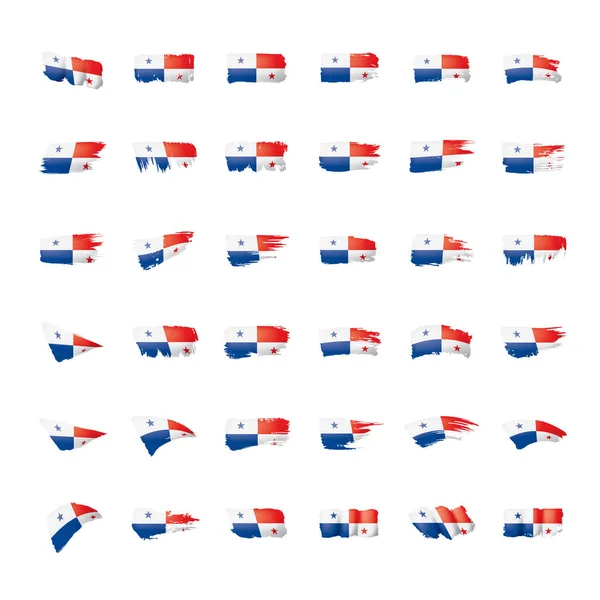 Panama vlajky, vektorové ilustrace na bílém pozadí. — Stockový vektor