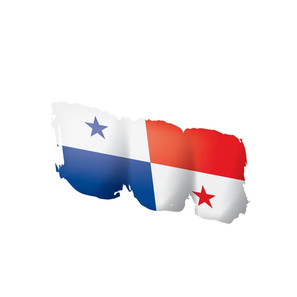 Panama flagg, vektorillustration på vit bakgrund. — Stock vektor