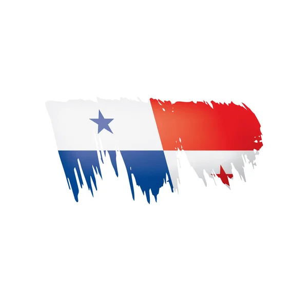Panama vlag, vectorillustratie op een witte achtergrond. — Stockvector