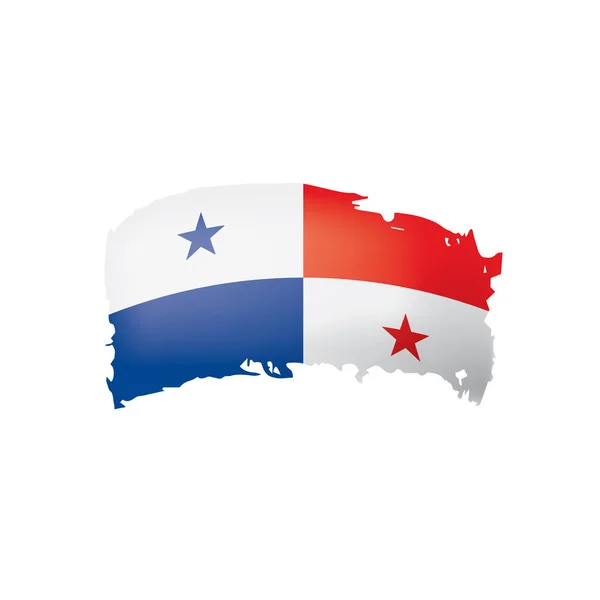 Panama vlag, vectorillustratie op een witte achtergrond. — Stockvector