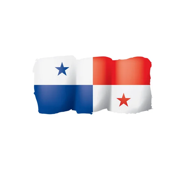 Bandera de Panamá, ilustración vectorial sobre fondo blanco . — Vector de stock