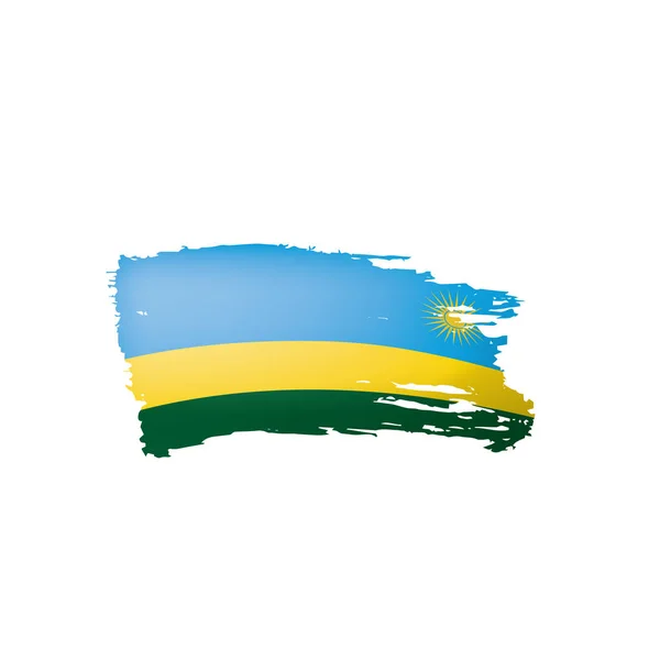 Rwanda vlag, vector illustratie op een witte achtergrond. — Stockvector