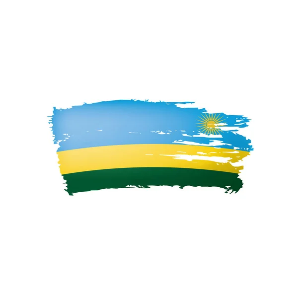 Ruanda-Flagge, Vektorabbildung auf weißem Hintergrund. — Stockvektor