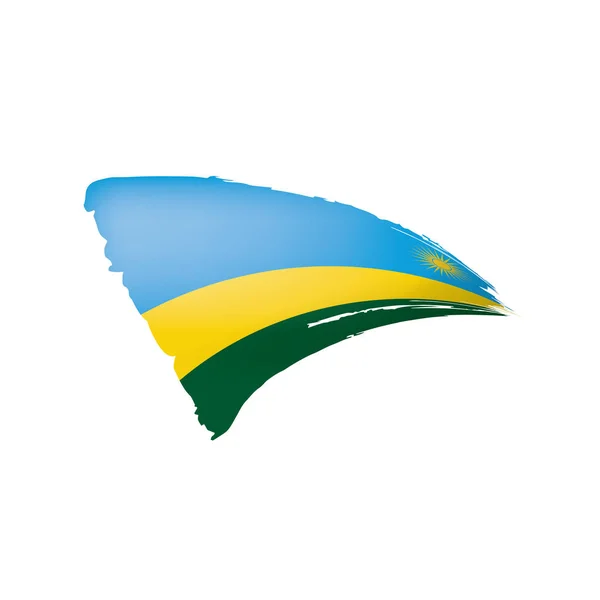 Rwanda vlag, vector illustratie op een witte achtergrond. — Stockvector