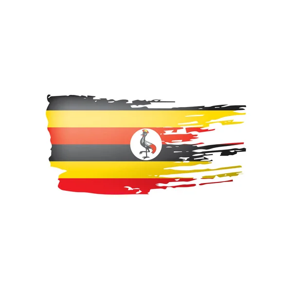 Uganda-Flagge, Vektorabbildung auf weißem Hintergrund. — Stockvektor