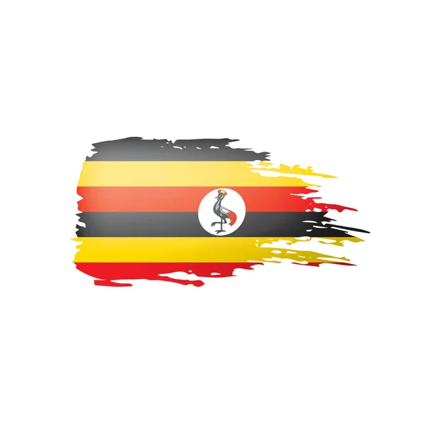 Uganda vlag, vector illustratie op een witte achtergrond. — Stockvector