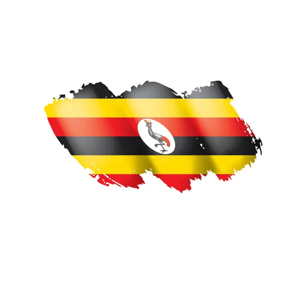 Uganda-Flagge, Vektorabbildung auf weißem Hintergrund. — Stockvektor