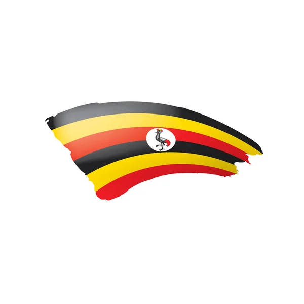 Uganda-Flagge, Vektorabbildung auf weißem Hintergrund. — Stockvektor