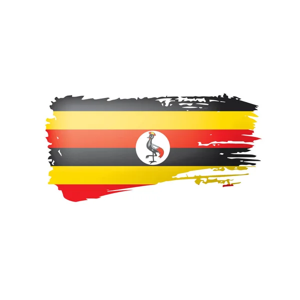 Uganda vlag, vector illustratie op een witte achtergrond. — Stockvector