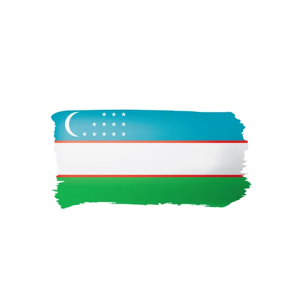 Bandera de Uzbekistán, ilustración vectorial sobre fondo blanco. — Archivo Imágenes Vectoriales