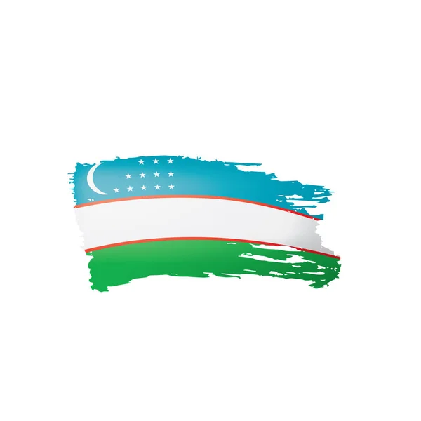 Bandera de Uzbekistán, ilustración vectorial sobre fondo blanco. — Vector de stock