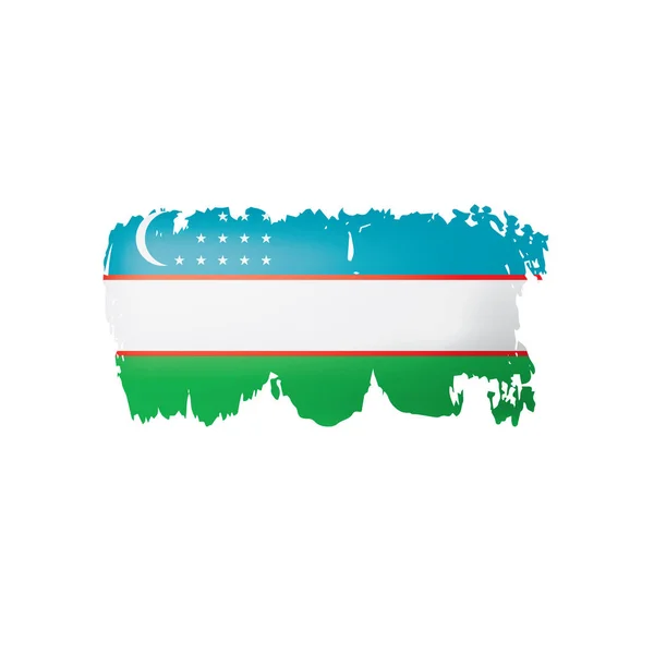 Uzbekistan flagga, vektor illustration på en vit bakgrund. — Stock vektor