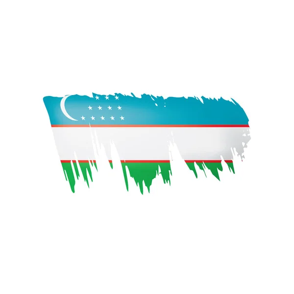 Oezbekistan vlag, vector illustratie op een witte achtergrond. — Stockvector
