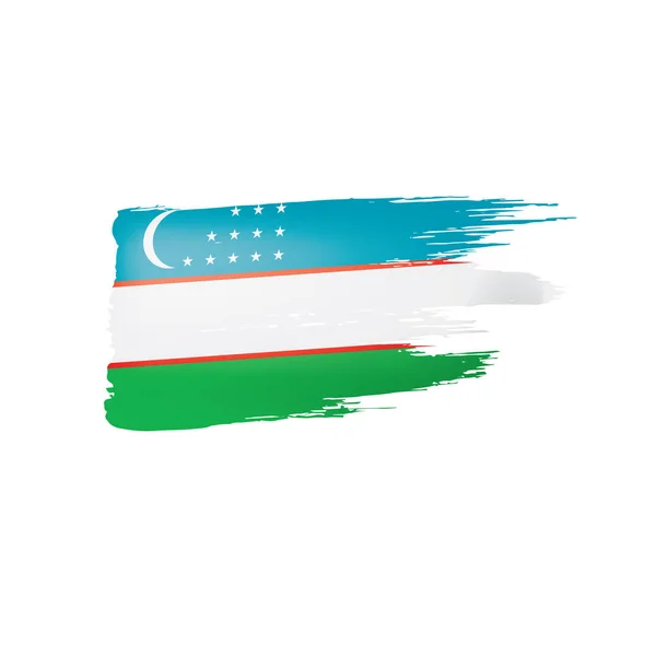Üzbegisztán zászló, vektor illusztráció fehér alapon. — Stock Vector