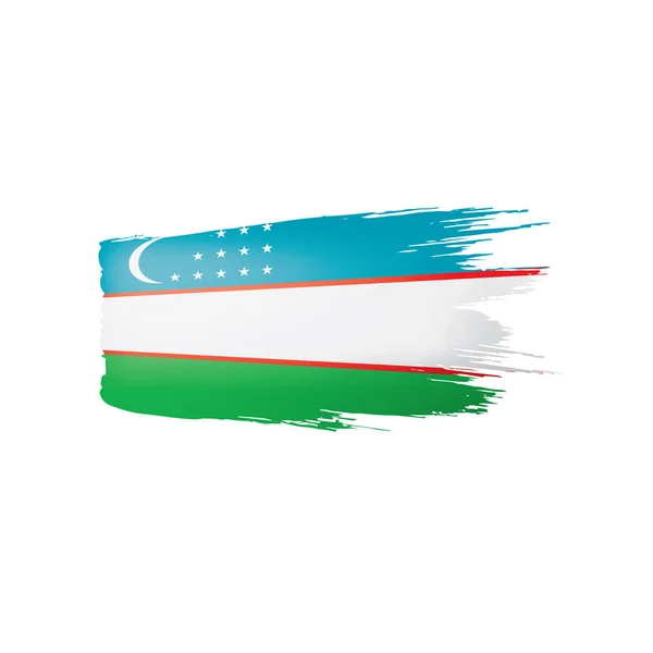 Bandera de Uzbekistán, ilustración vectorial sobre fondo blanco. — Vector de stock