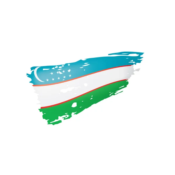 Özbekistan bayrağı ve beyaz arkaplan üzerindeki vektör illüstrasyonu. — Stok Vektör