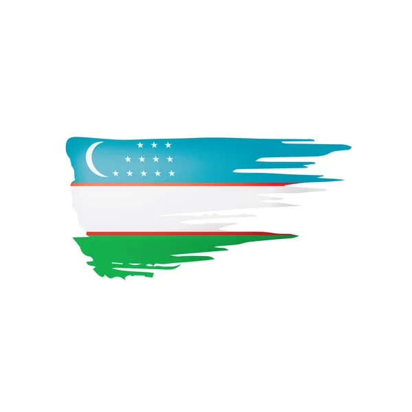 Usbekistan-Flagge, Vektorabbildung auf weißem Hintergrund. — Stockvektor