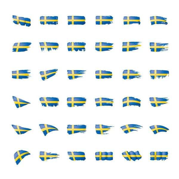 Drapeau Suède, illustration vectorielle sur fond blanc . — Image vectorielle
