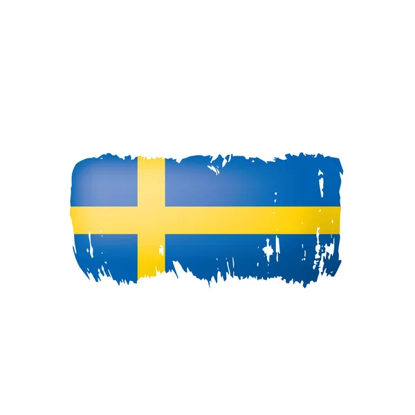 スウェーデン国旗、白の背景にベクトル画像. — ストックベクタ