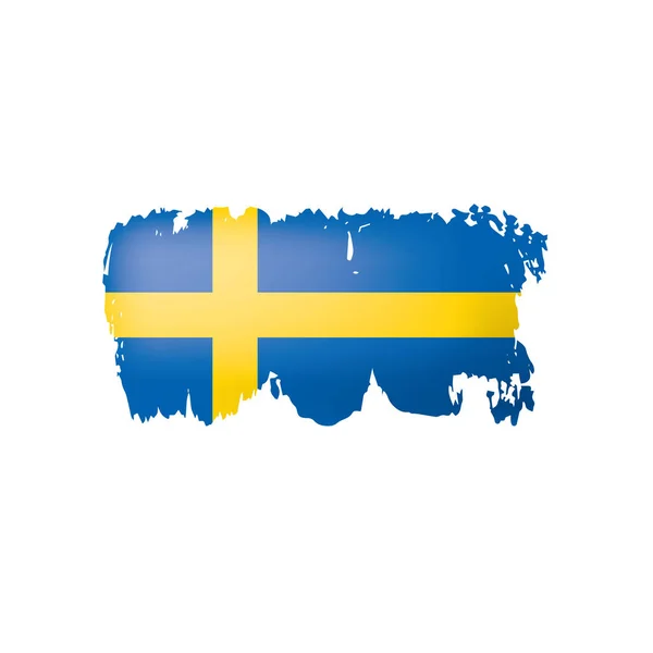 스웨덴 국기, 흰색 배경 벡터 일러스트 레이 션. — 스톡 벡터