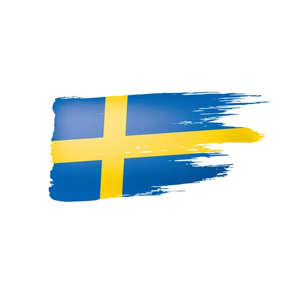 Sverige flagga, vektorillustration på vit bakgrund. — Stock vektor