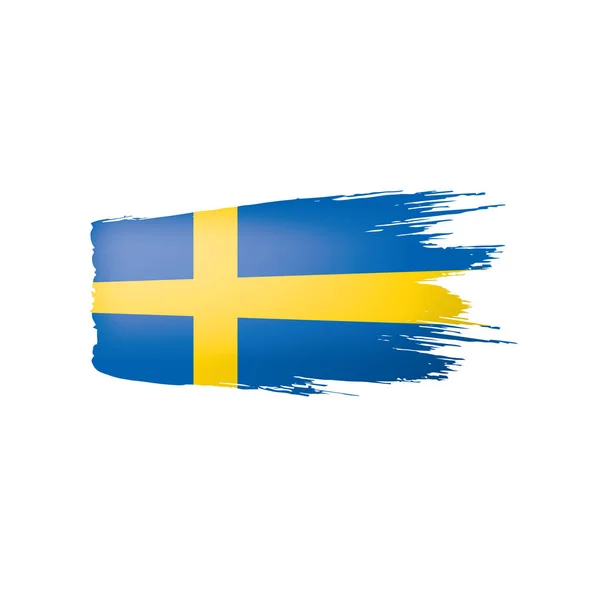 Schwedische Flagge, Vektorabbildung auf weißem Hintergrund. — Stockvektor