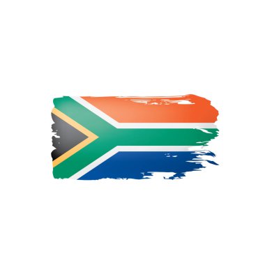 Güney Afrika bayrağı, beyaz arkaplanda vektör illüstrasyonu.