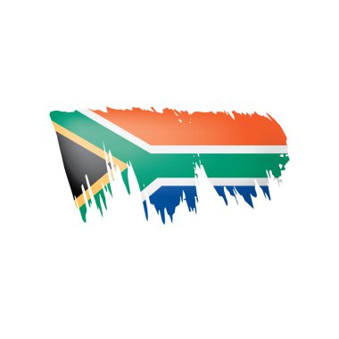 Güney Afrika bayrağı, beyaz arkaplanda vektör illüstrasyonu.