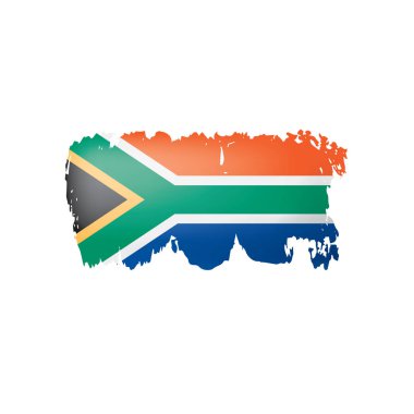 Güney Afrika bayrağı, beyaz arkaplanda vektör illüstrasyonu.