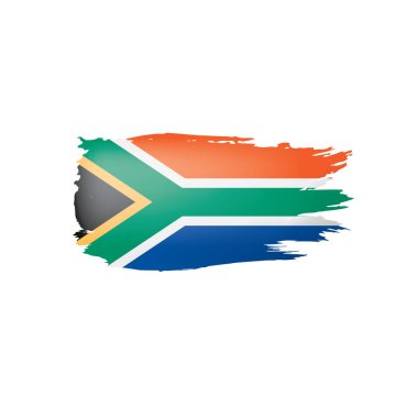 Güney Afrika bayrağı, beyaz arkaplanda vektör illüstrasyonu.