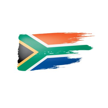 Güney Afrika bayrağı, beyaz arkaplanda vektör illüstrasyonu.