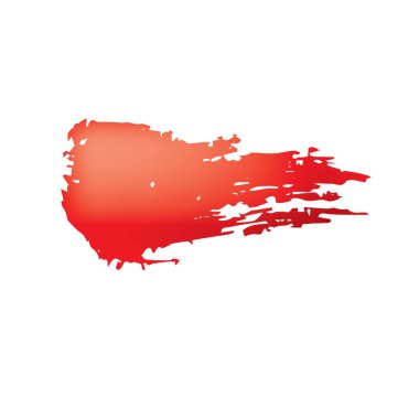 Beyaz zemin üzerinde kırmızı boya fırça darbesi.