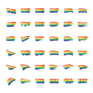 Grunge gökkuşağı bayrağı beyaz arkaplanda izole.