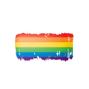 Grunge gökkuşağı bayrağı beyaz arkaplanda izole.