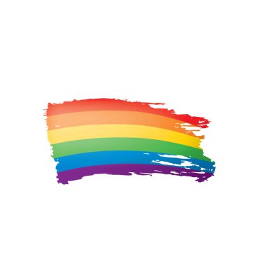 Grunge gökkuşağı bayrağı beyaz arkaplanda izole.